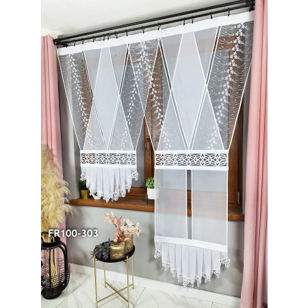 Firanki gotowe panele V ki z falbanami - FR100-303